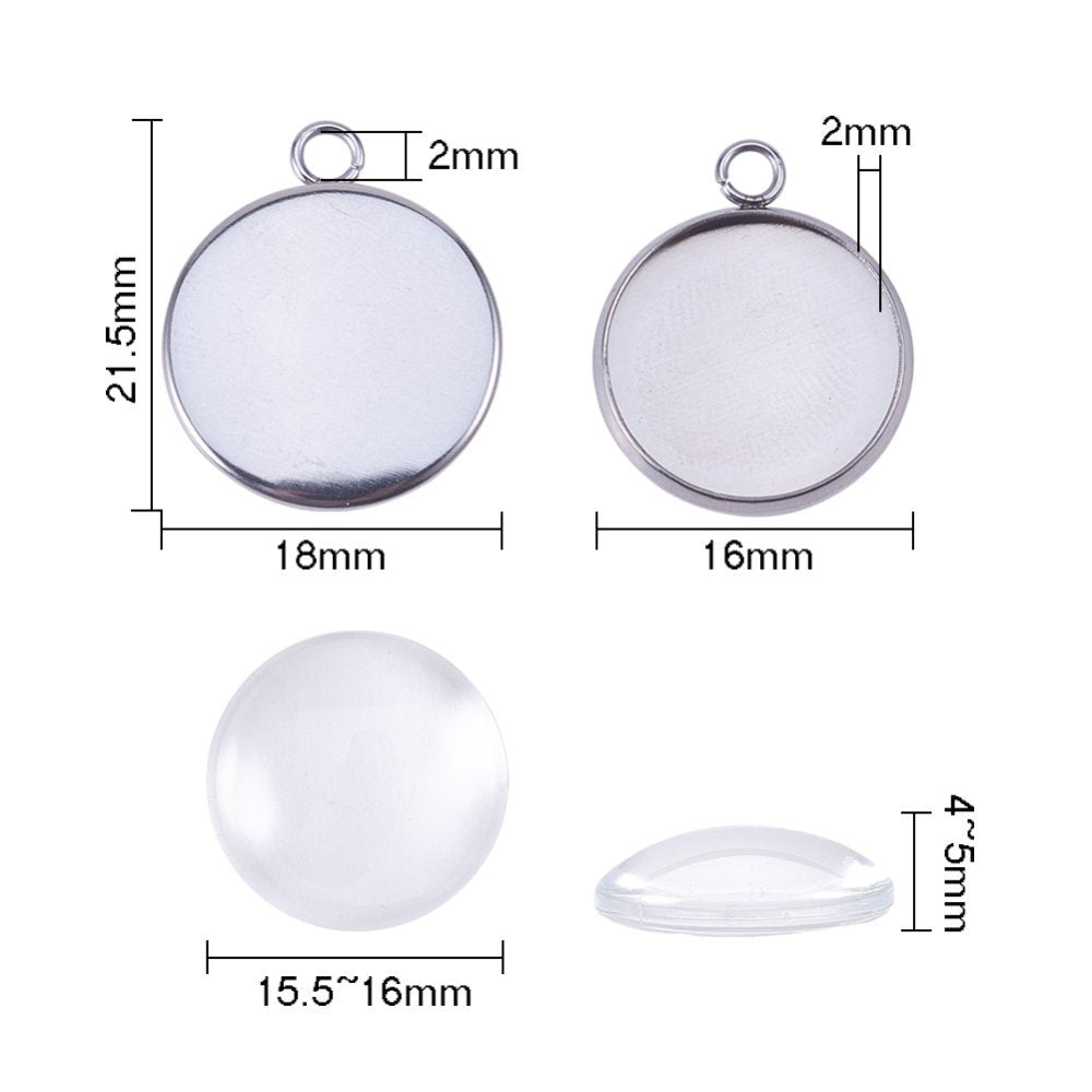 Round Stainless Steel Photo frame Pendant | Bellaire Wholesale