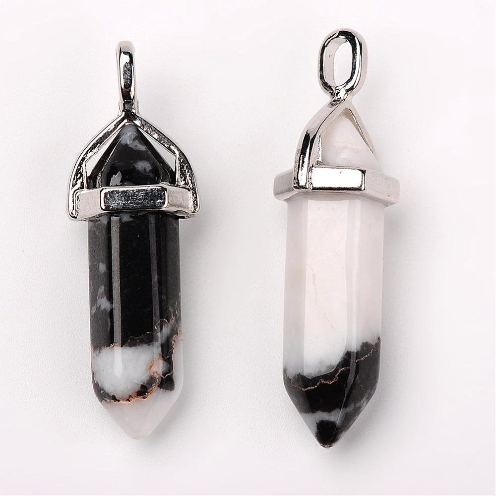 Black & White Agate Bullet Pendant | Bellaire Wholesale