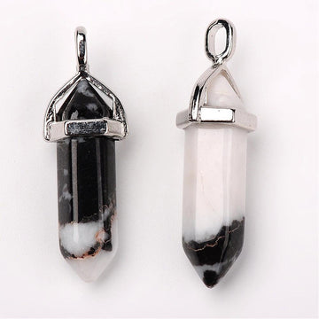 Black & White Agate Bullet Pendant | Bellaire Wholesale