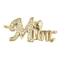 18k Gold Plated Brass letter MUM Connector | Bellaire Wholesale