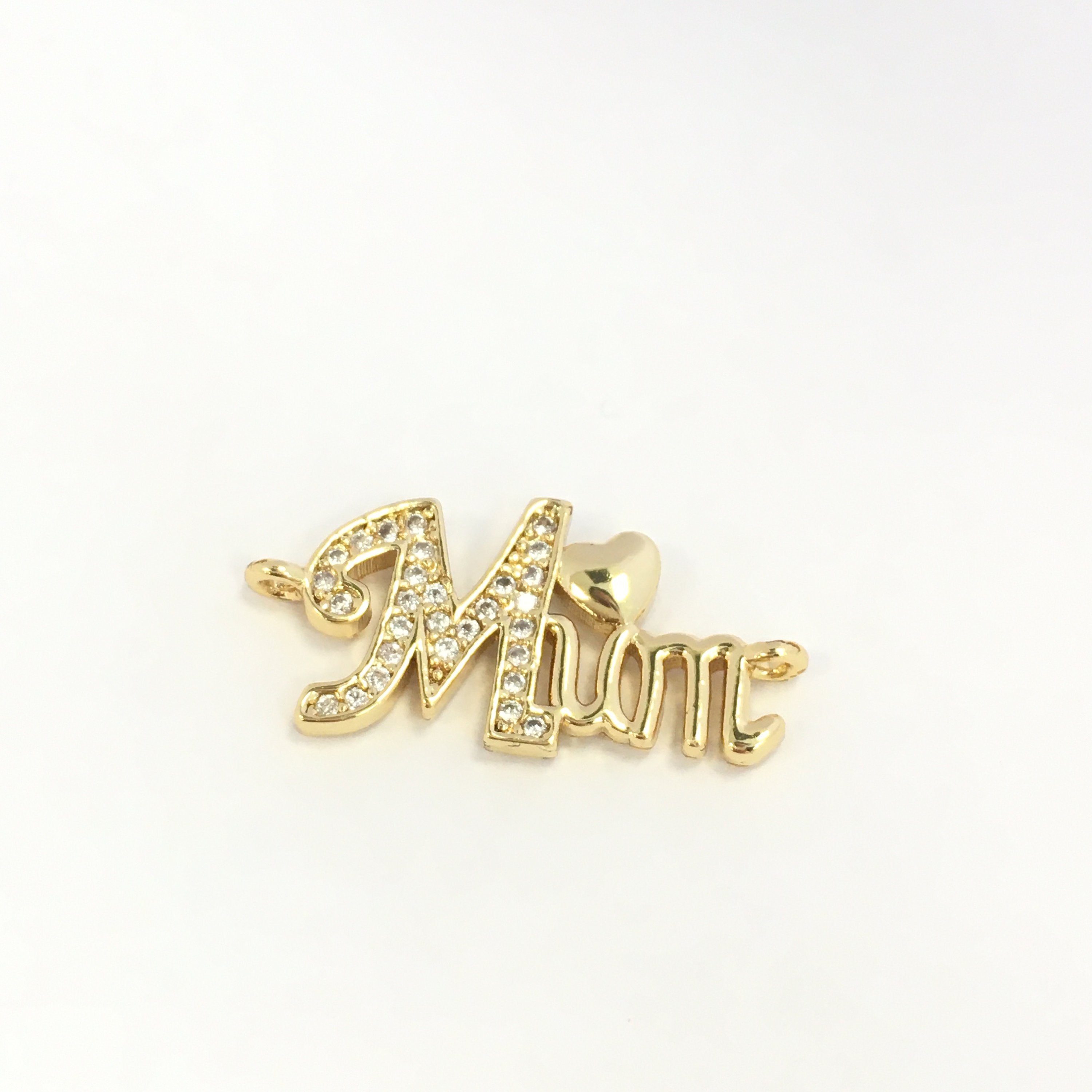 18k Gold Plated Brass letter MUM Connector | Bellaire Wholesale