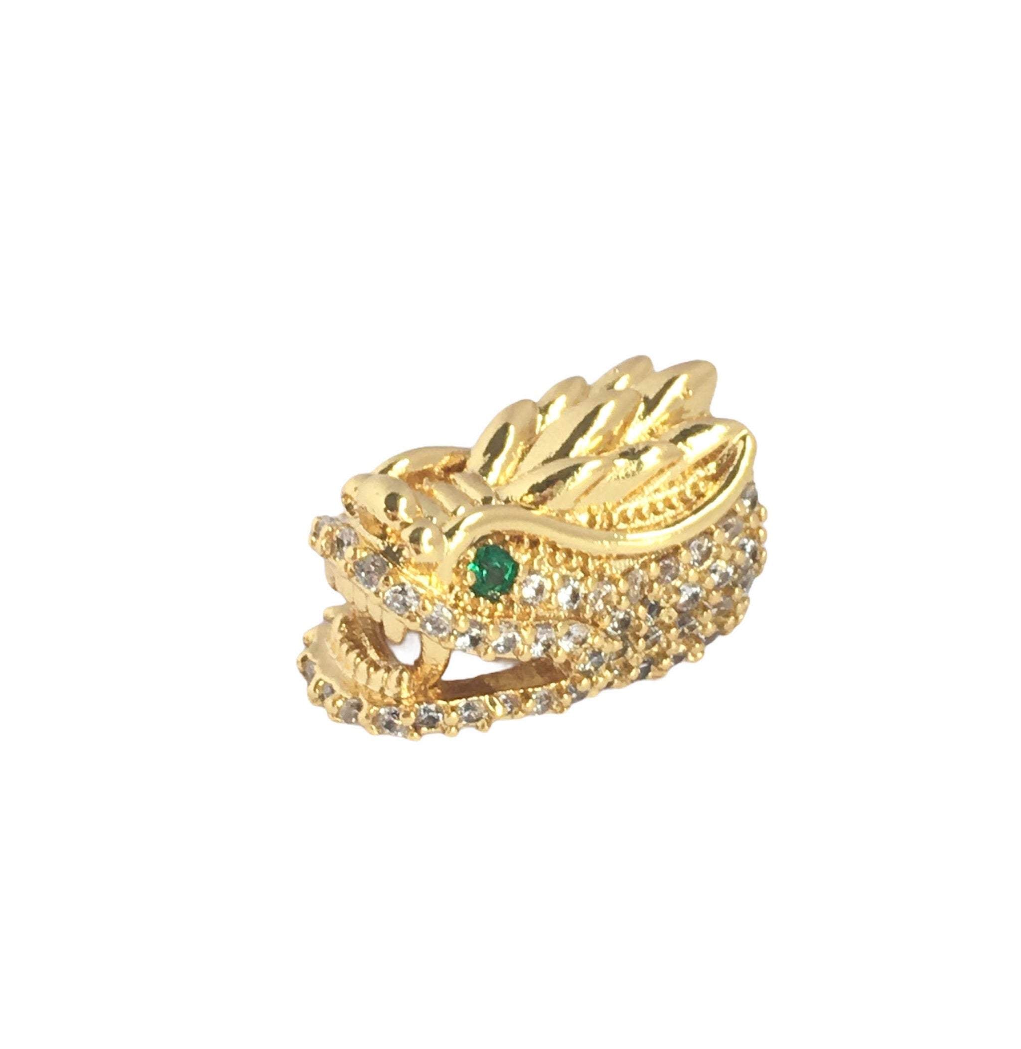 18k Gold Plated Brass Dragon Bead | Bellaire Wholesale