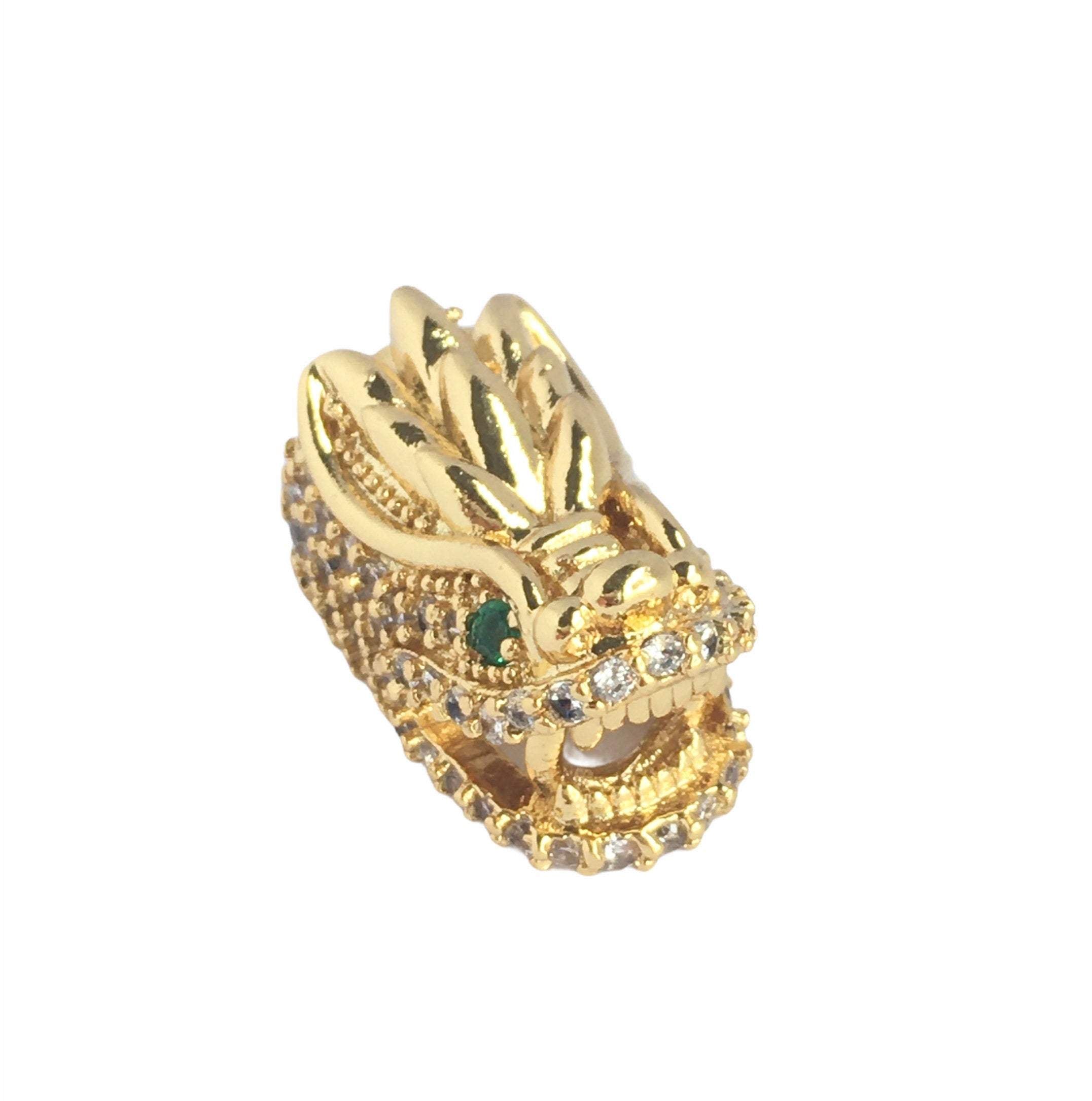 18k Gold Plated Brass Dragon Bead | Bellaire Wholesale
