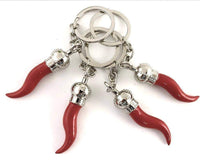 Italian Red Horn Key Chain, Cornetto, Good Luck Key chain 