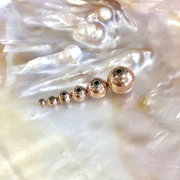Stainless Steel Rose Gold Round Beads | Bellaire Wholesale