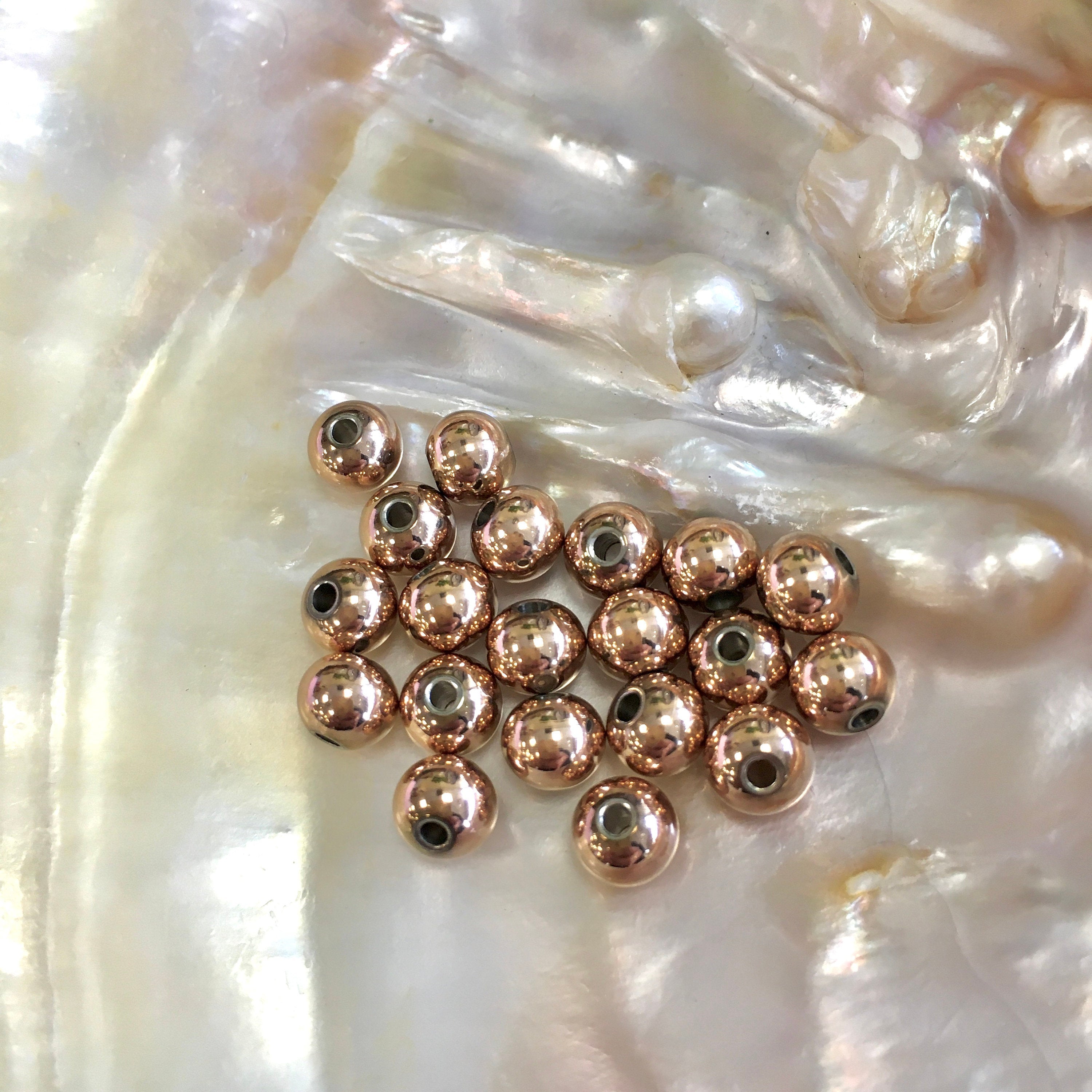 Stainless Steel Rose Gold Round Beads | Bellaire Wholesale