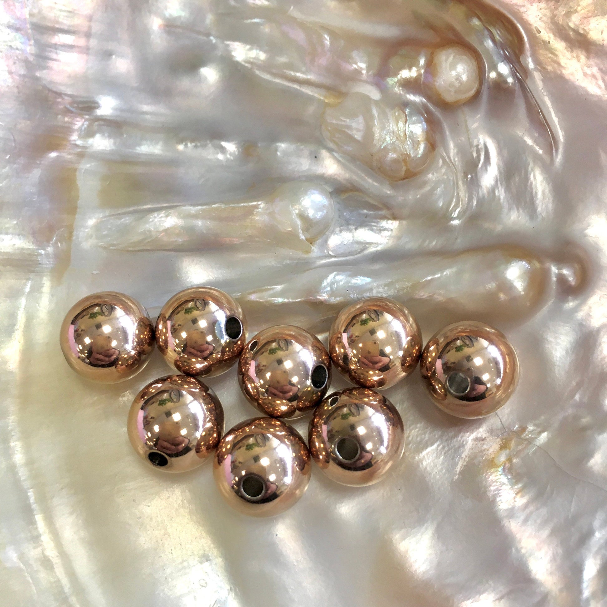 Stainless Steel Rose Gold Round Beads | Bellaire Wholesale
