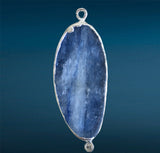 Blue Dyed Stone Oval Connectors | Bellaire Wholesale