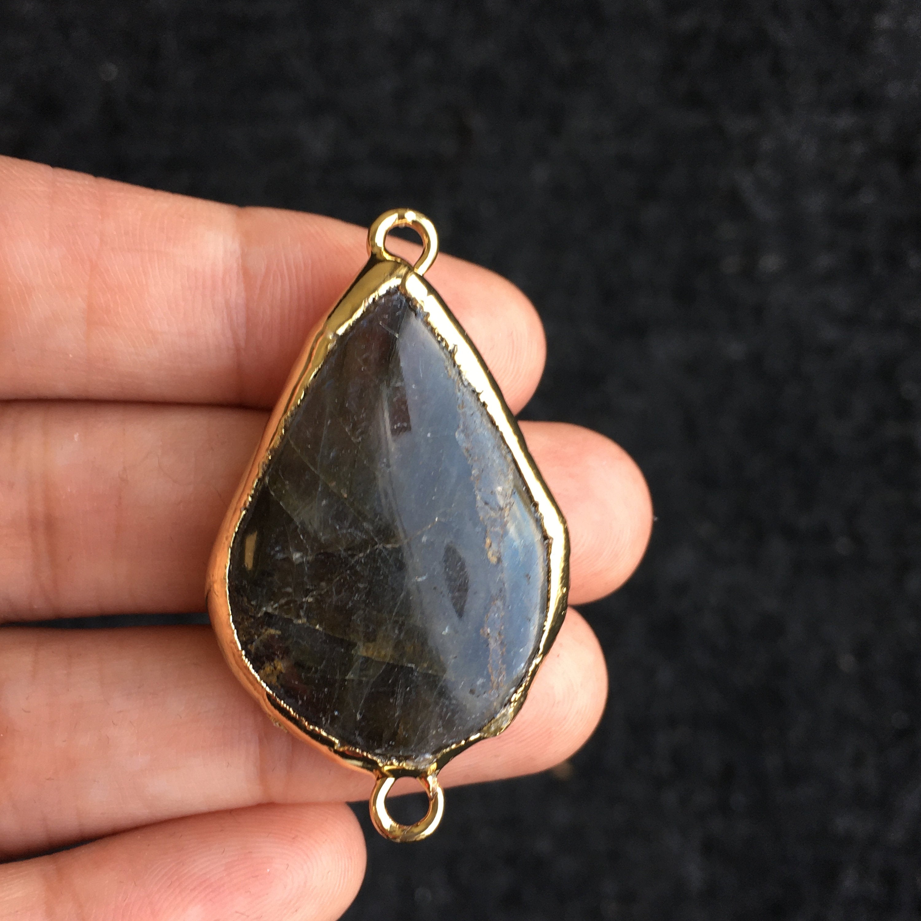 Labradorite Natural Stone Connectors with fire | Bellaire Wholesale
