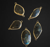 Labradorite Natural Stone Connectors with fire | Bellaire Wholesale