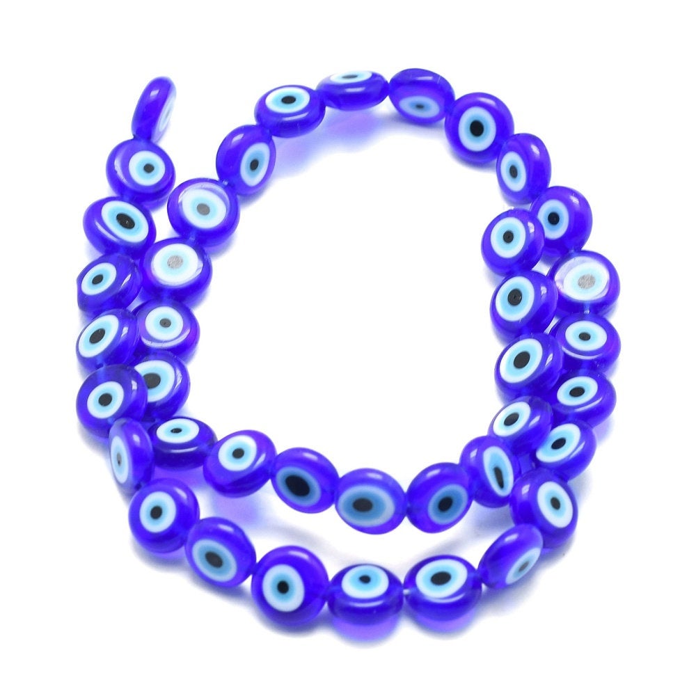 Flat round Evil Eye beads | Bellaire Wholesale