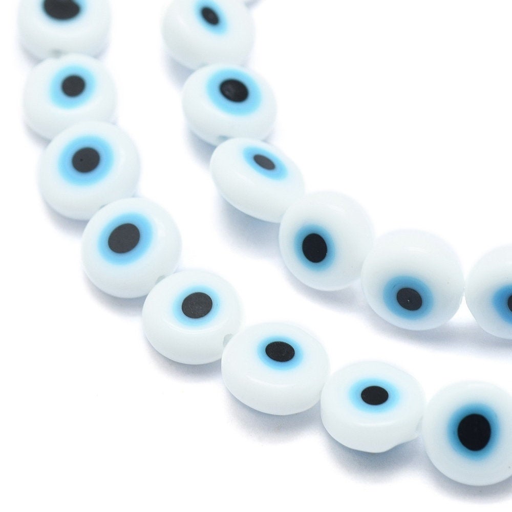 Flat round Evil Eye beads | Bellaire Wholesale