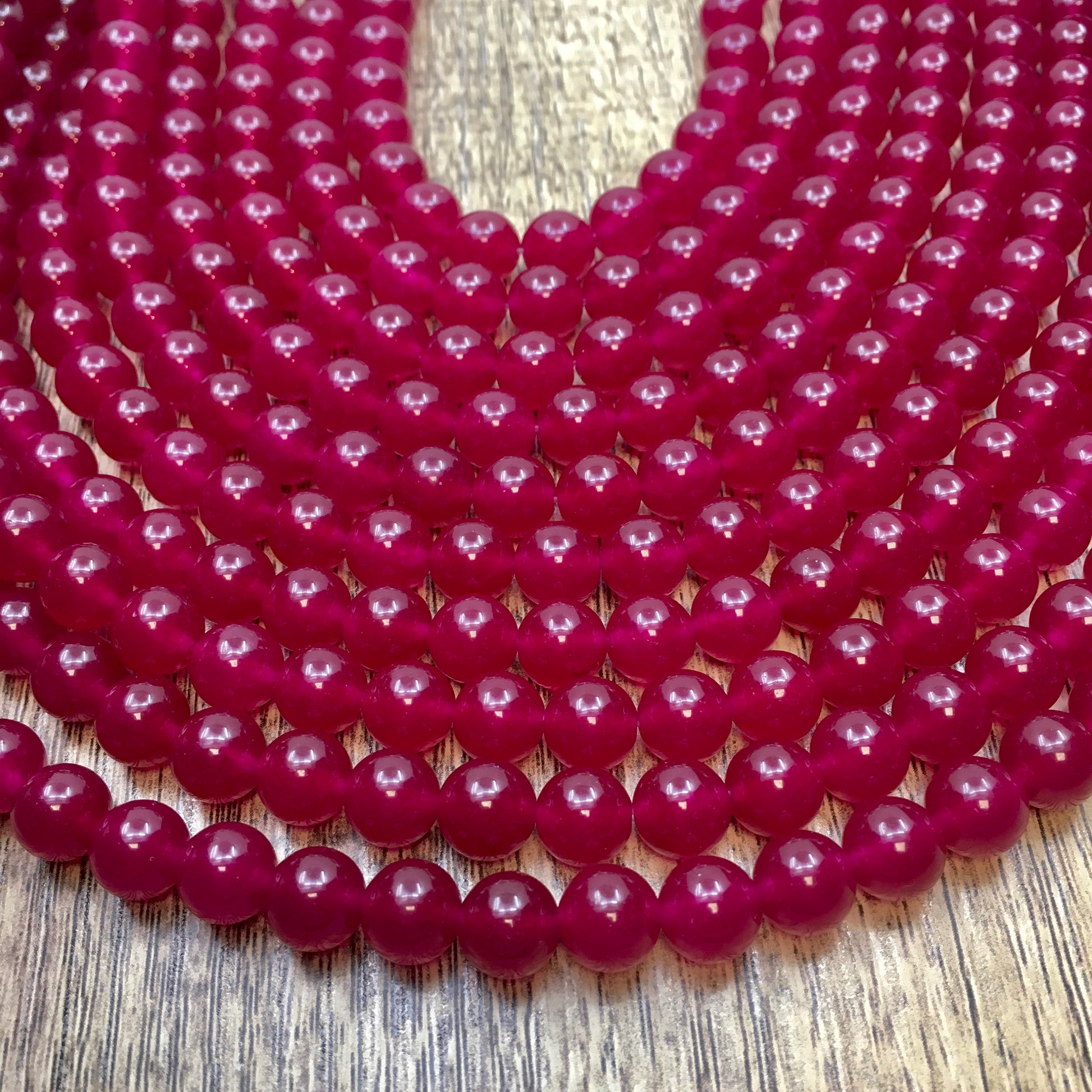 Dark Pink Jade Bead | Bellaire Wholesale