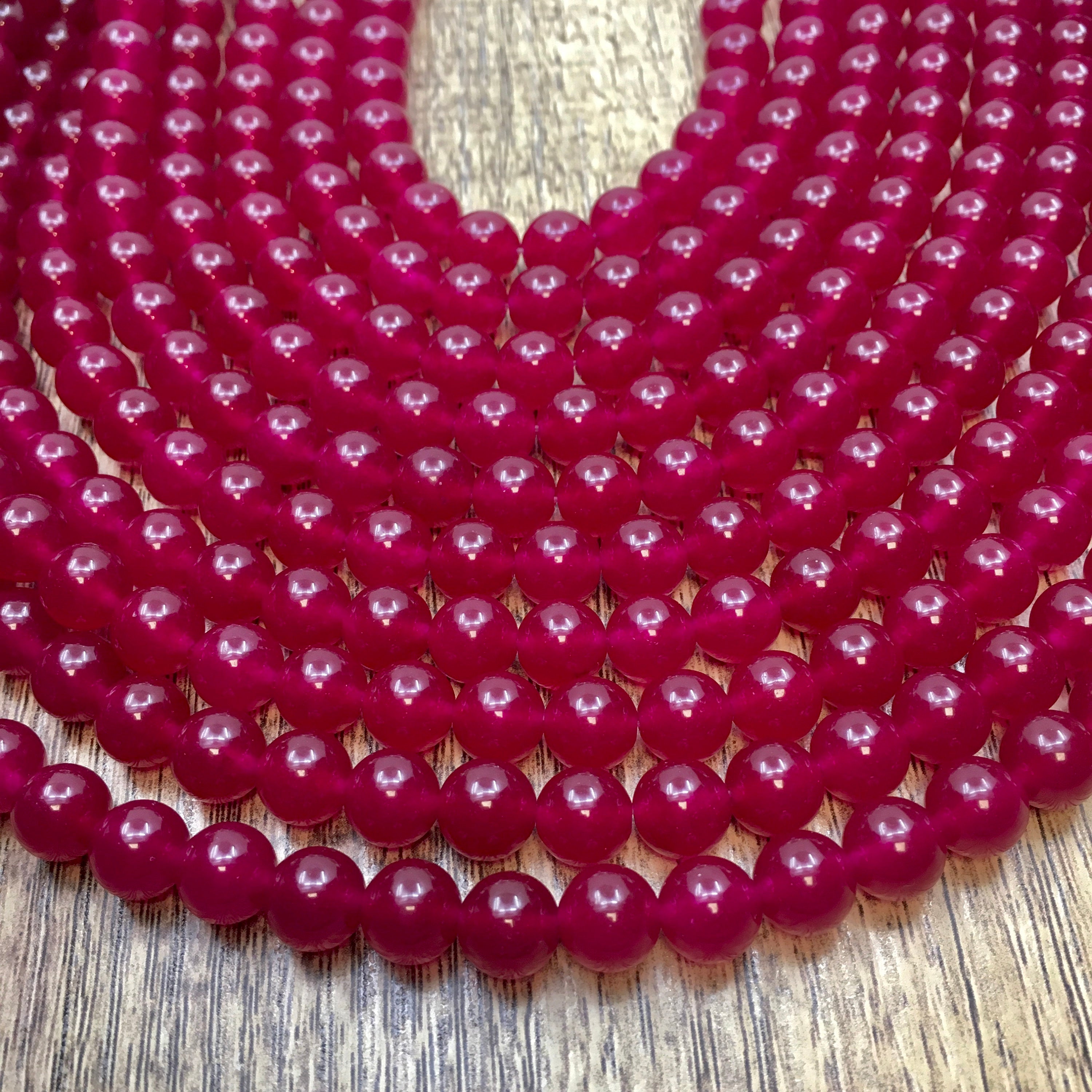 Dark Pink Jade Bead | Bellaire Wholesale