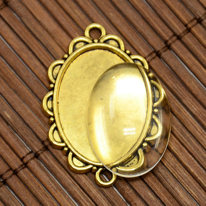 Oval Alloy Gold Photo frame Connector | Bellaire Wholesale