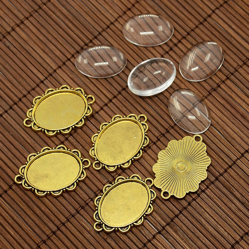 Oval Alloy Gold Photo frame Connector | Bellaire Wholesale