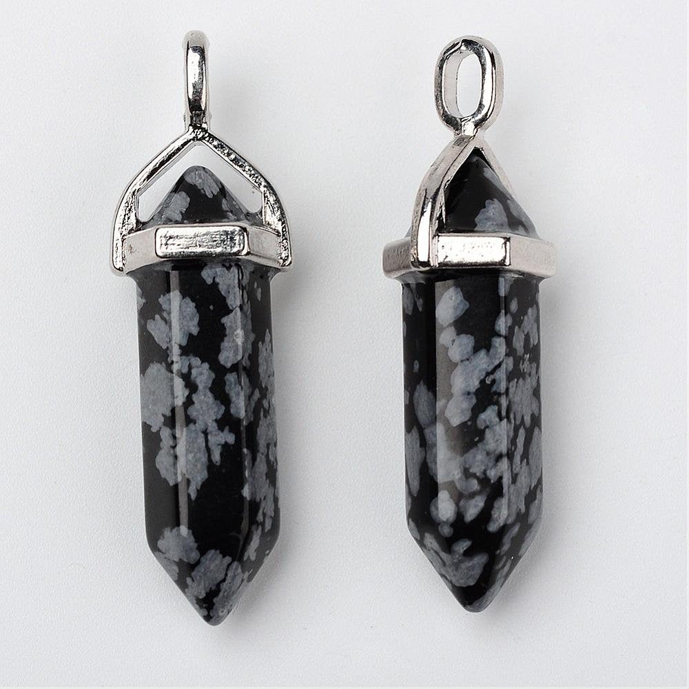 Snowflake obsidian Bullet Pendant | Bellaire Wholesale
