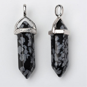 Snowflake obsidian Bullet Pendant | Bellaire Wholesale