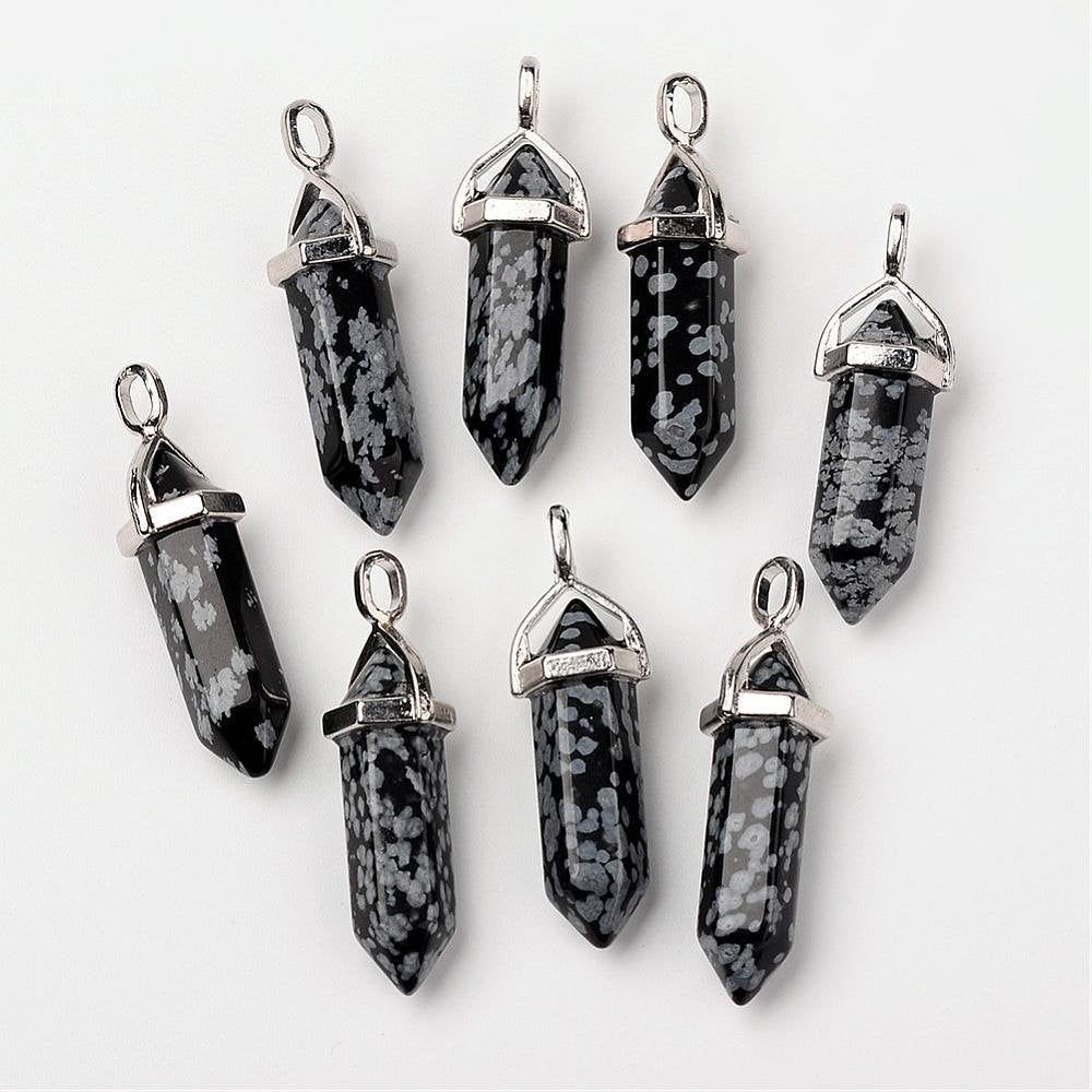 Snowflake obsidian Bullet Pendant | Bellaire Wholesale