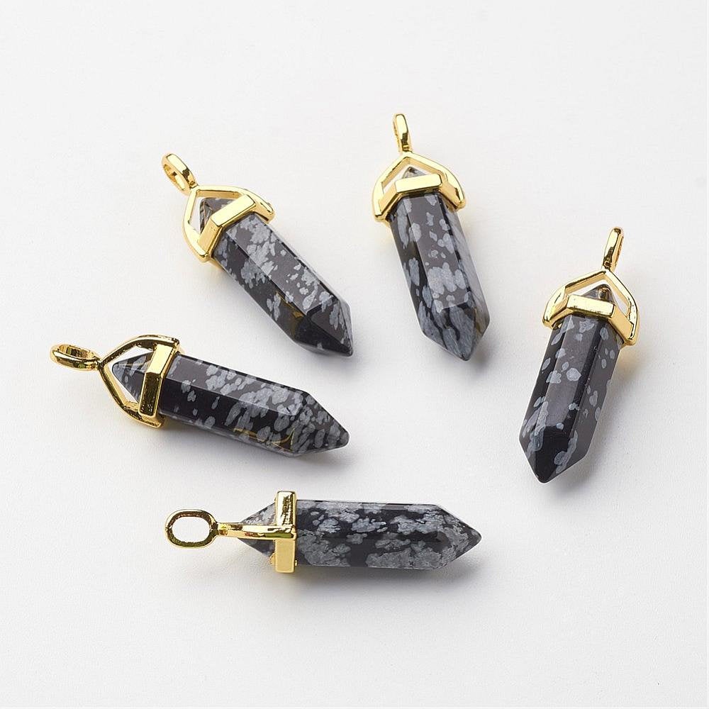 Snowflake obsidian Bullet Pendant | Bellaire Wholesale