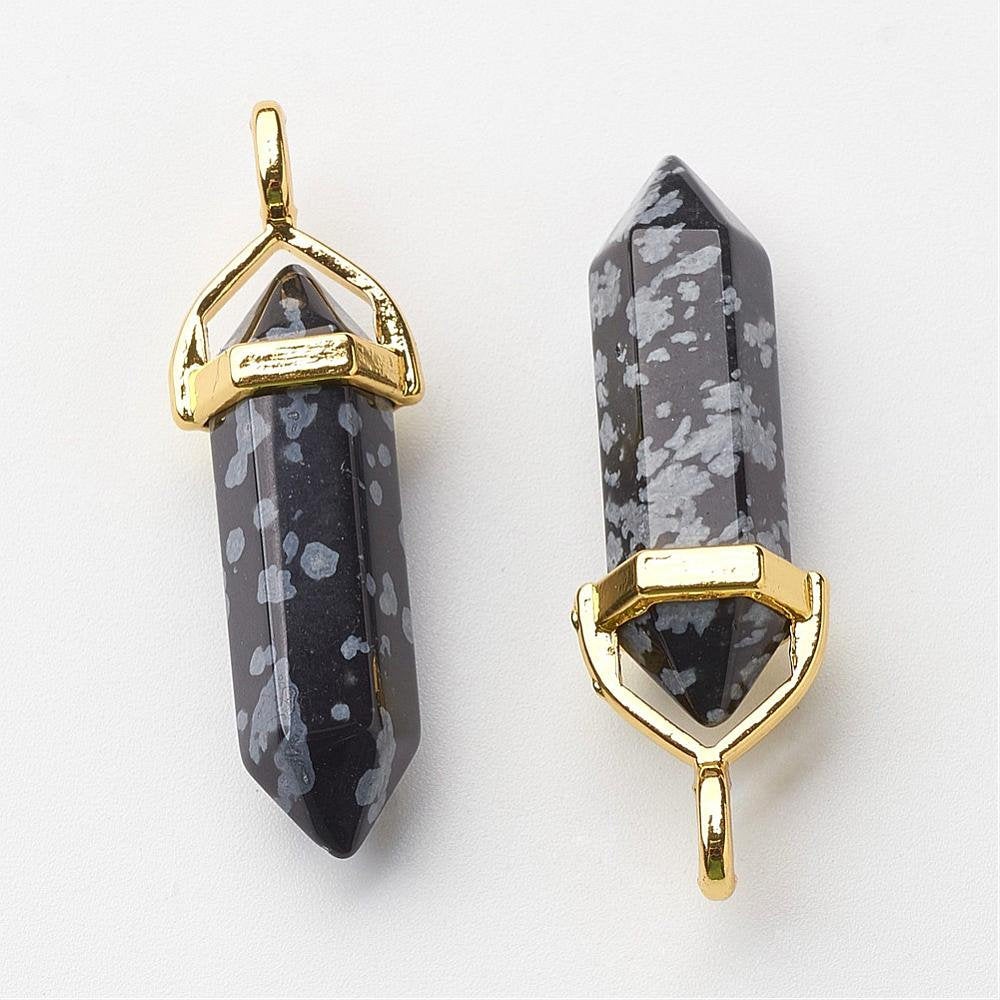 Snowflake obsidian Bullet Pendant | Bellaire Wholesale