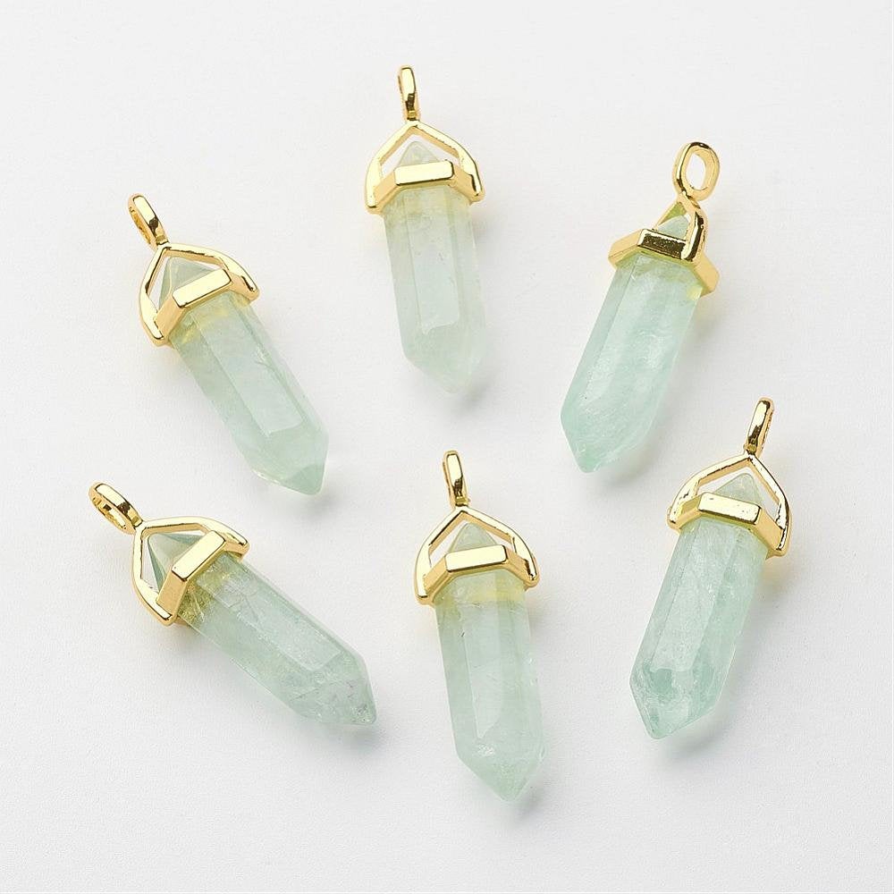Green and Purple Fluorite Bullet Pendant | Bellaire Wholesale