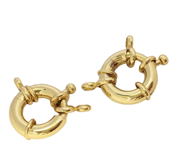 18k Gold plated Brass spring lock connectors | Bellaire Wholesale