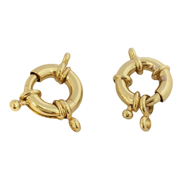 18k Gold plated Brass spring lock connectors | Bellaire Wholesale
