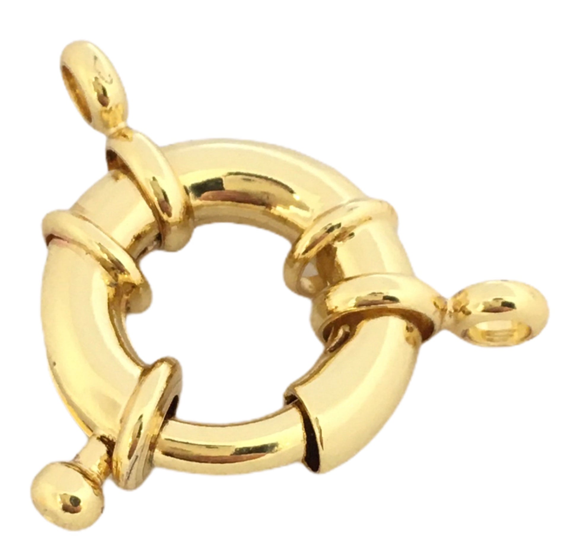 18k Gold plated Brass spring lock connectors | Bellaire Wholesale