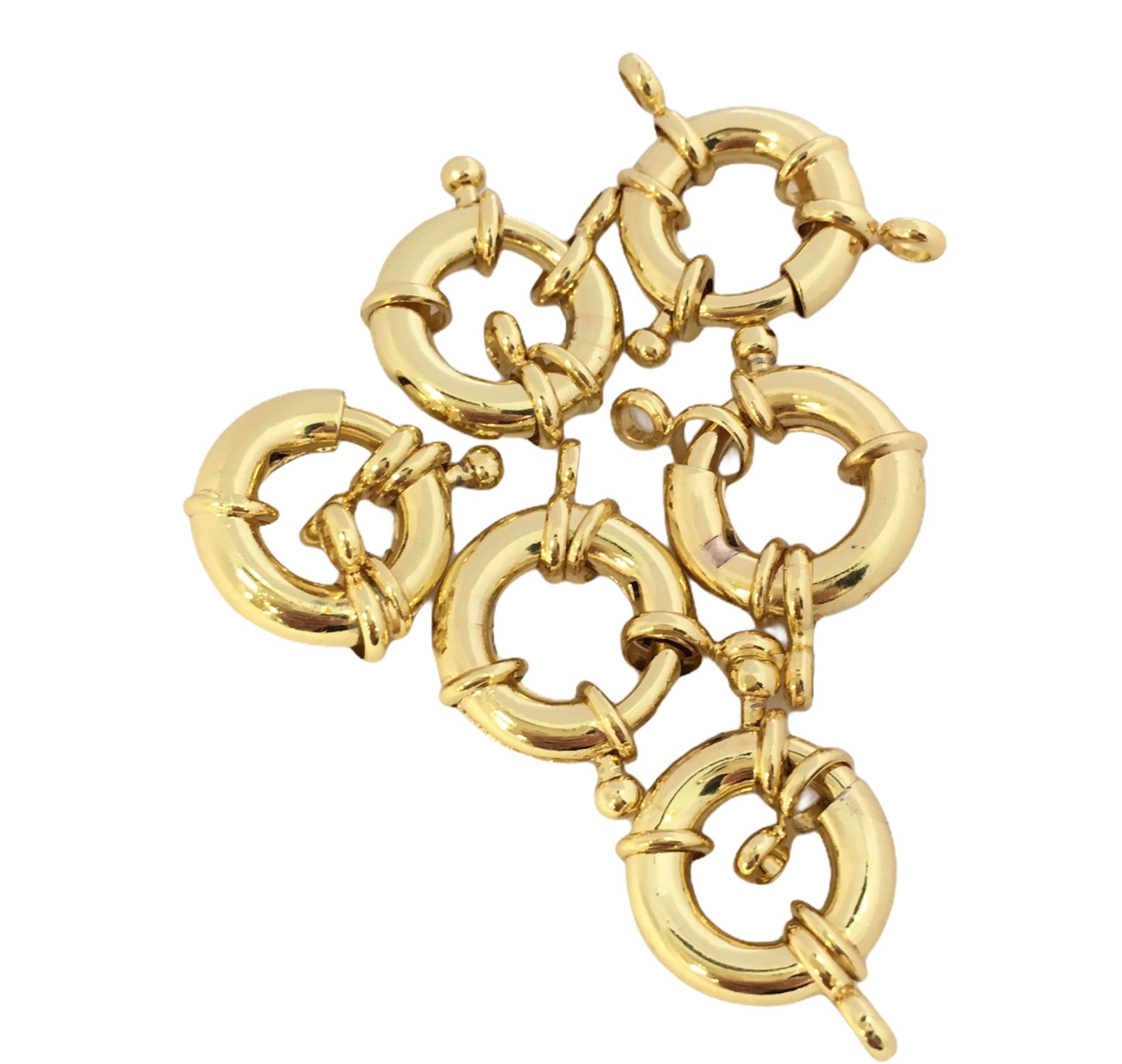 18k Gold plated Brass spring lock connectors | Bellaire Wholesale