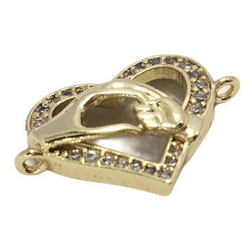 18k Gold Plated Brass Heart Connector | Bellaire Wholesale