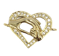 18k Gold Plated Brass Heart Connector | Bellaire Wholesale