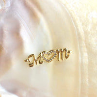 18k Gold Plated Brass letter MOM Connector | Bellaire Wholesale