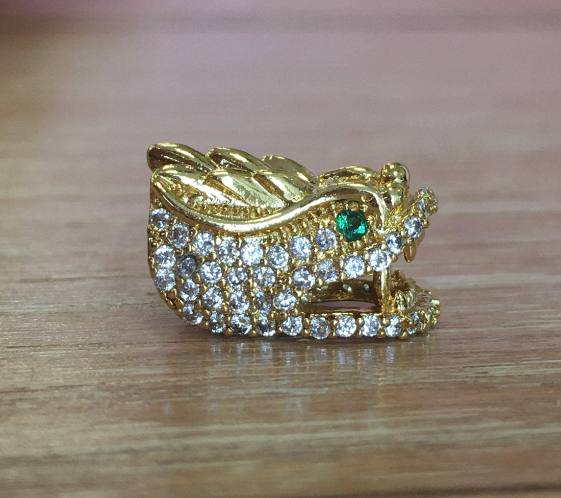 18k Gold Plated Brass Dragon Bead | Bellaire Wholesale