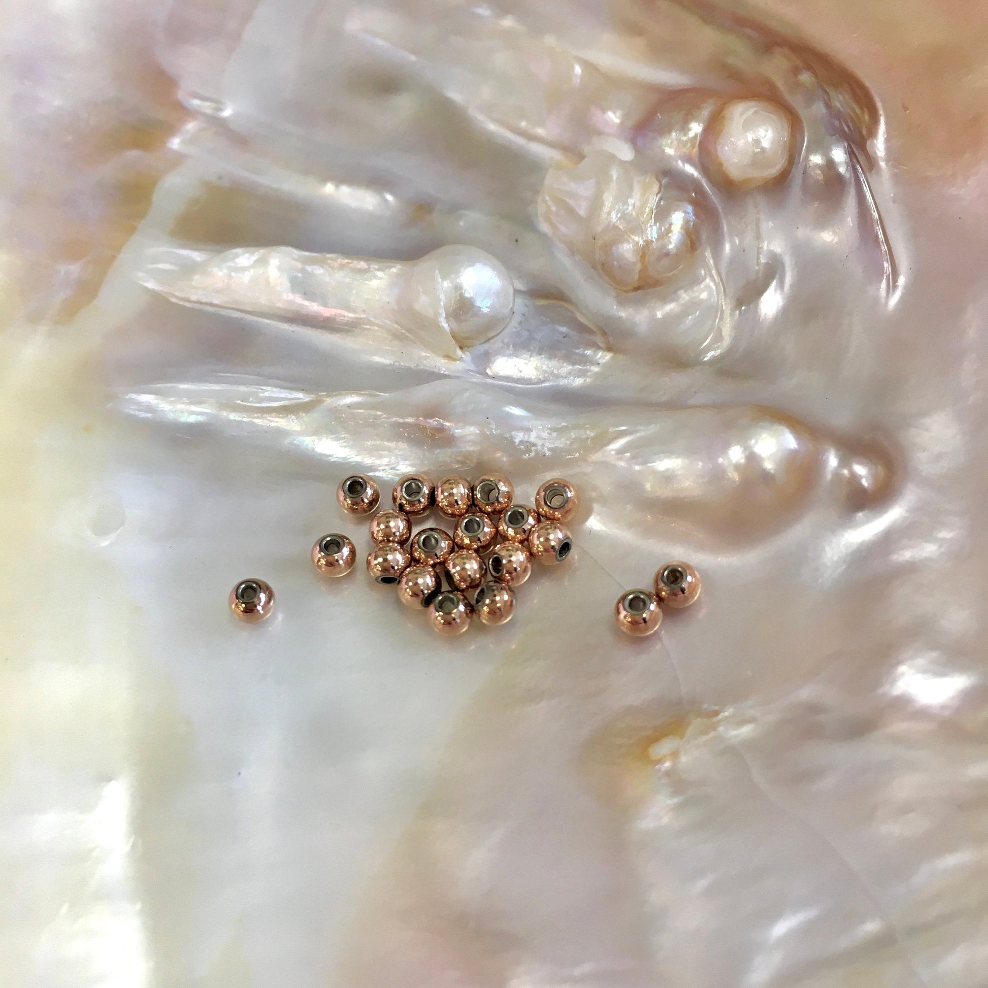 Stainless Steel Rose Gold Round Beads | Bellaire Wholesale