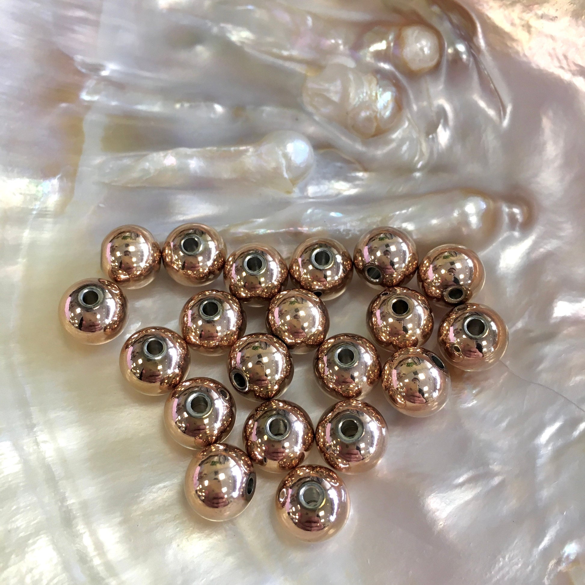 Stainless Steel Rose Gold Round Beads | Bellaire Wholesale