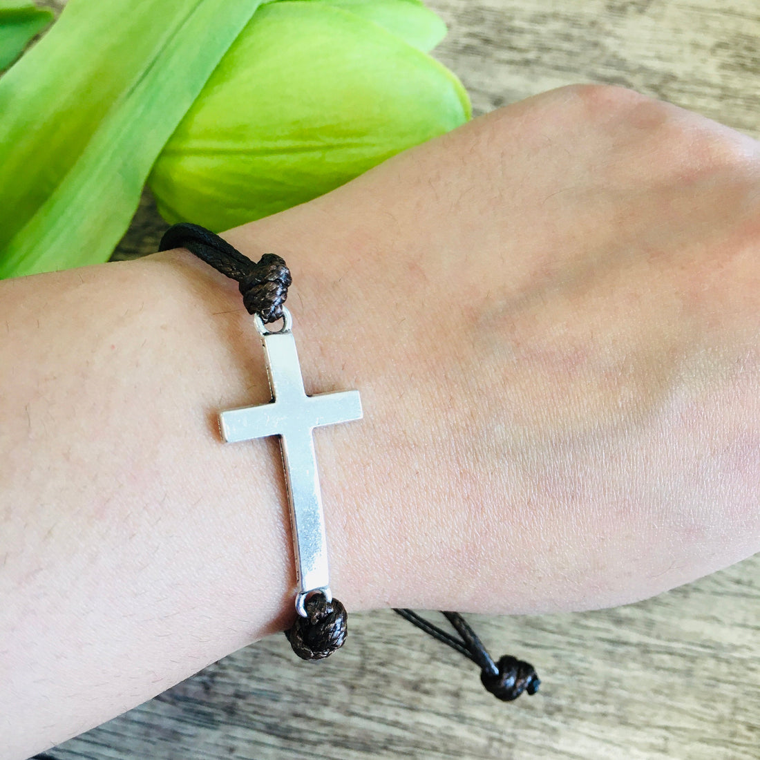 Faux Leather Cross Bracelet | Bellaire Wholesale