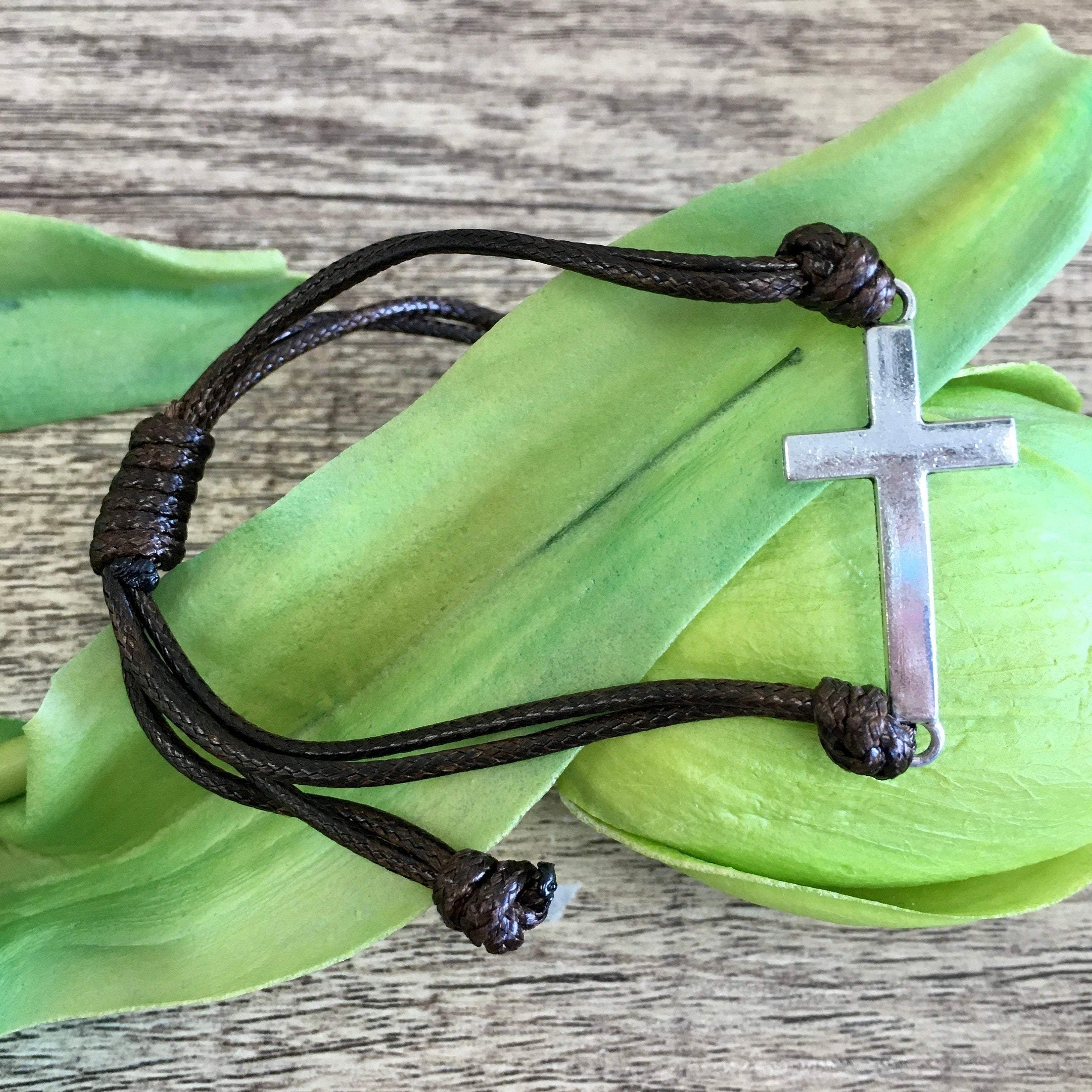 Faux Leather Cross Bracelet | Bellaire Wholesale