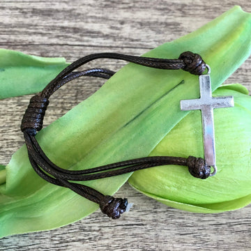Faux Leather Cross Bracelet | Bellaire Wholesale