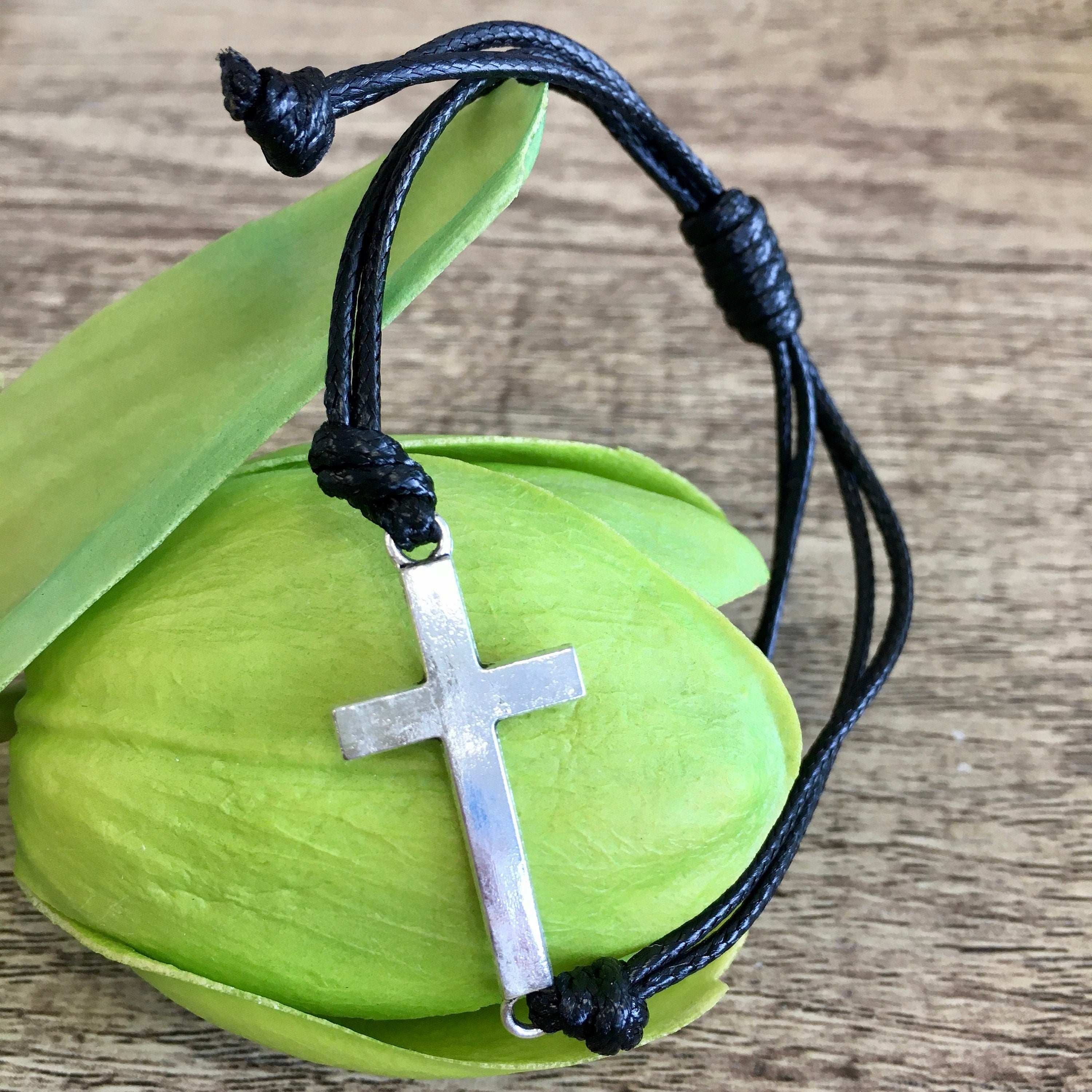 Faux Leather Cross Bracelet | Bellaire Wholesale