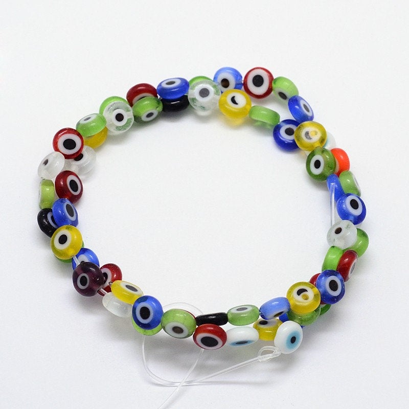 Flat round Evil Eye beads | Bellaire Wholesale
