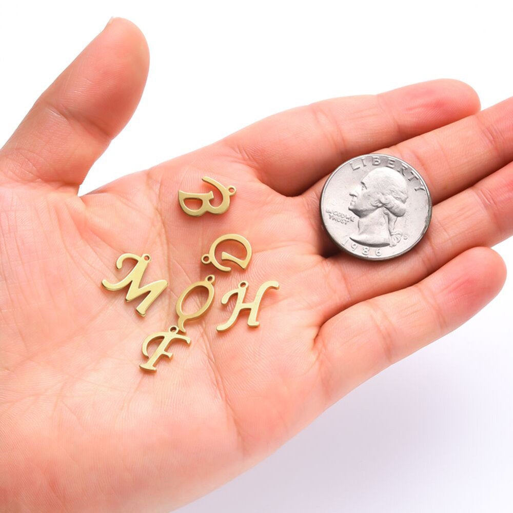 Stainless Steel Letter Charms, All 26 Alphabets | Bellaire Wholesale