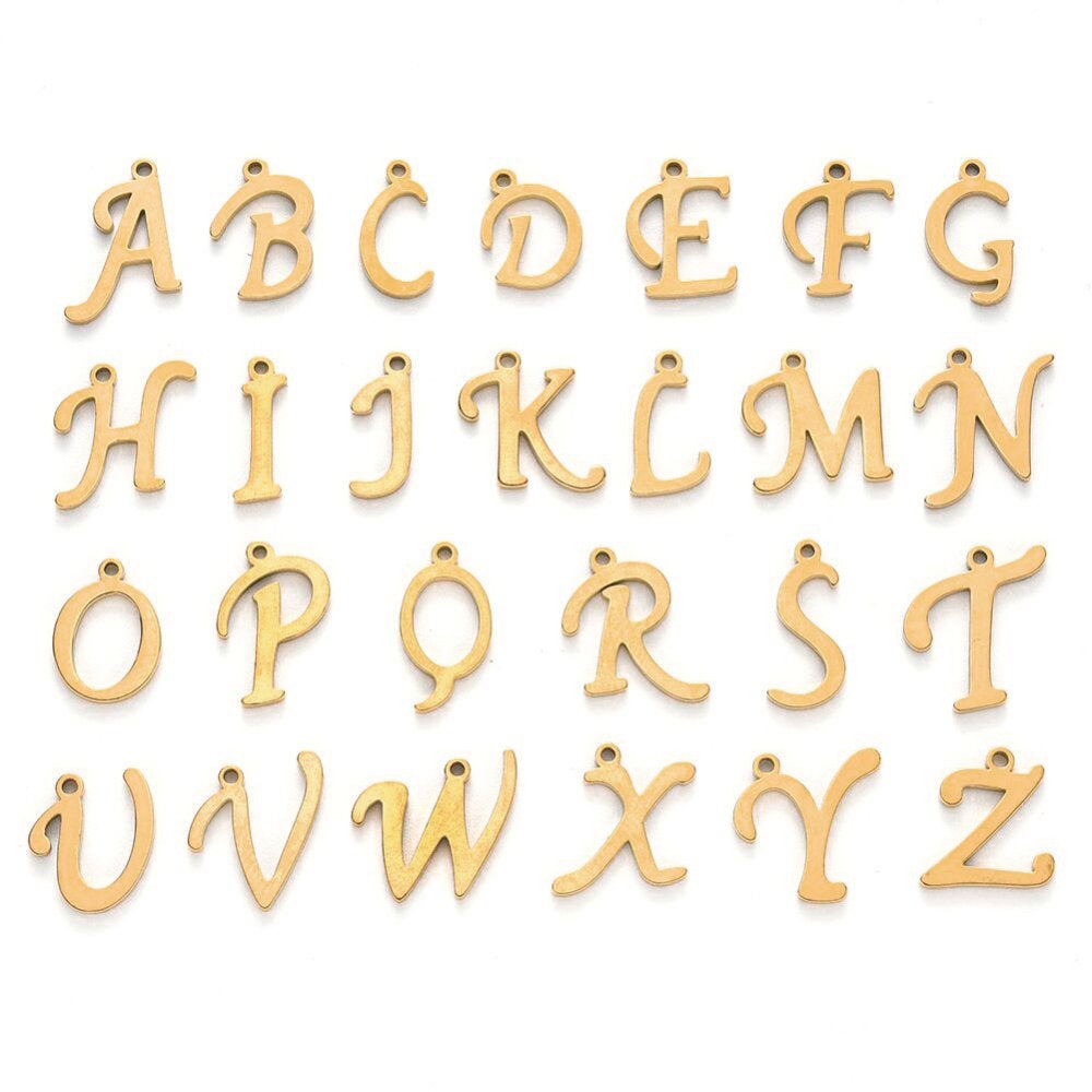 Stainless Steel Letter Charms, All 26 Alphabets | Bellaire Wholesale