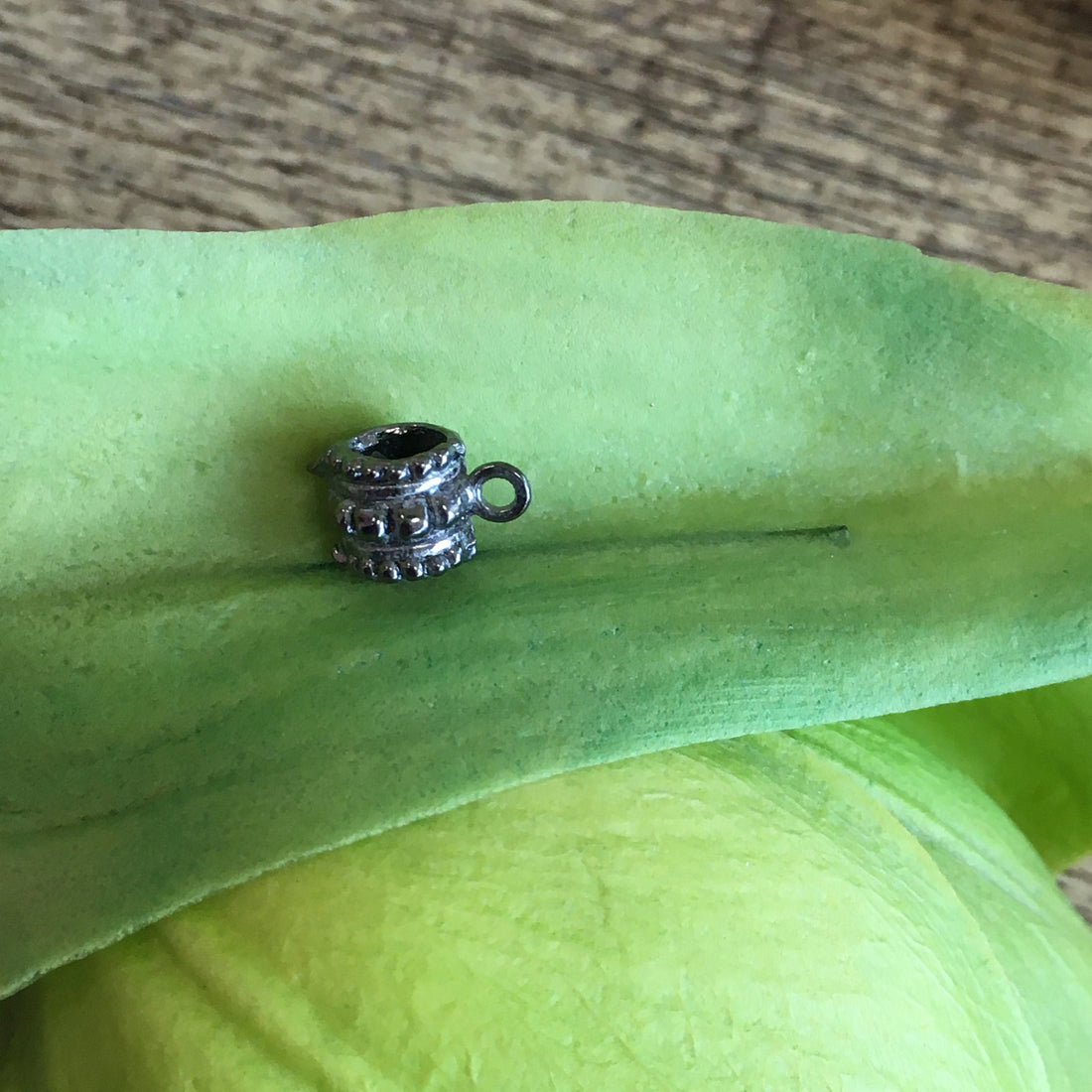 Gunmetal Alloy Charm Hanger with Round Pattern | Bellaire Wholesale