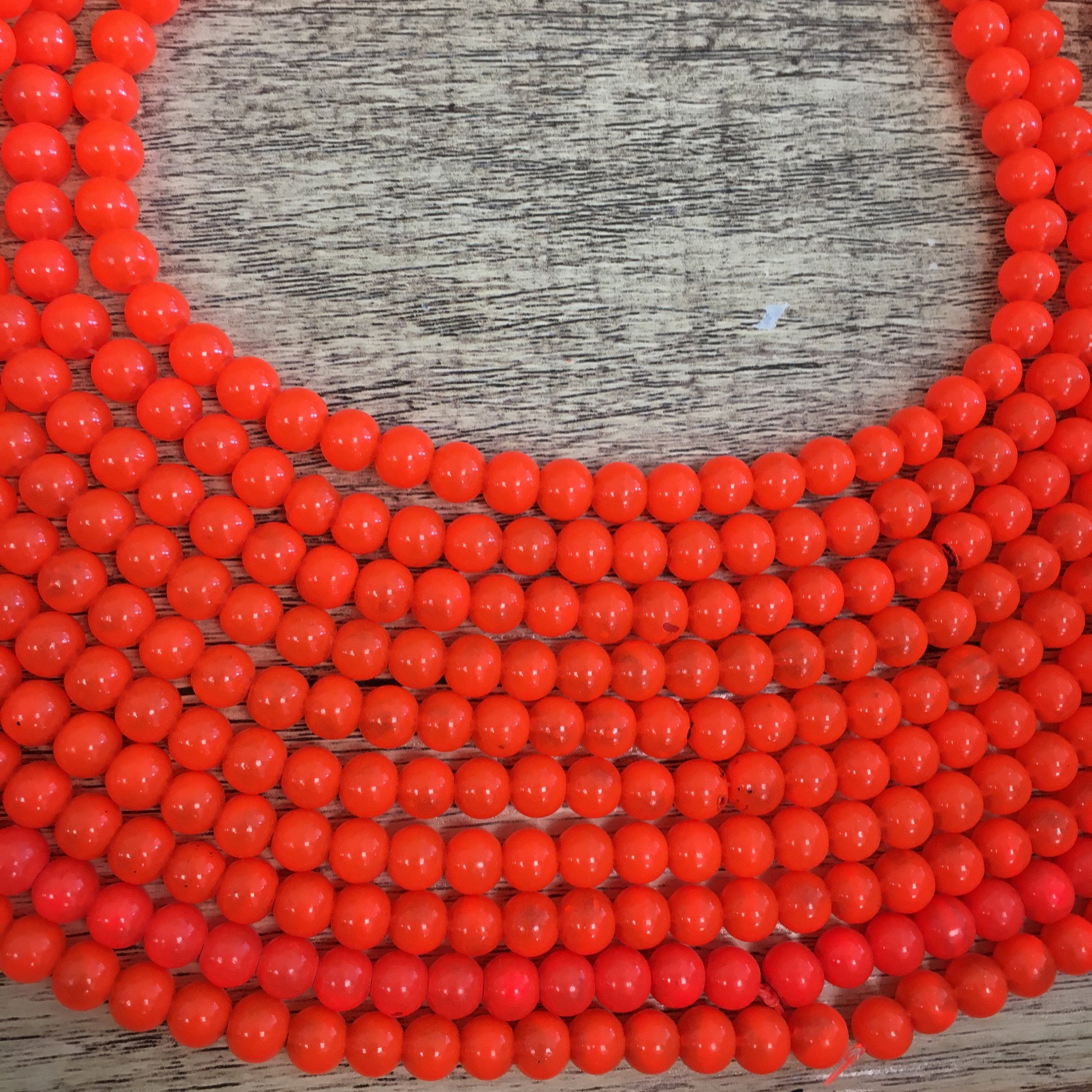 Neon Orange Glass Pearl Beads | Bellaire Wholesale