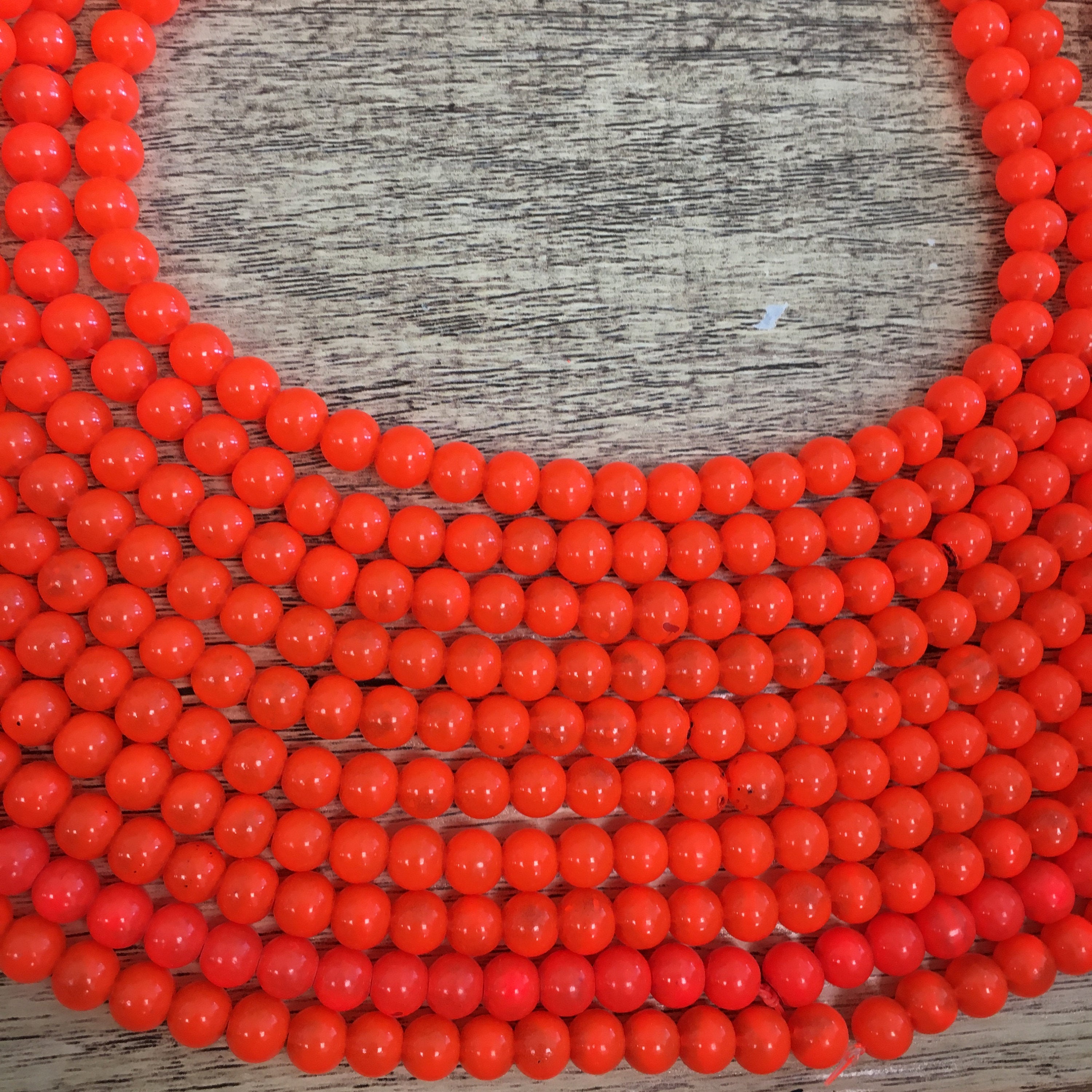 Neon Orange Glass Pearl Beads | Bellaire Wholesale