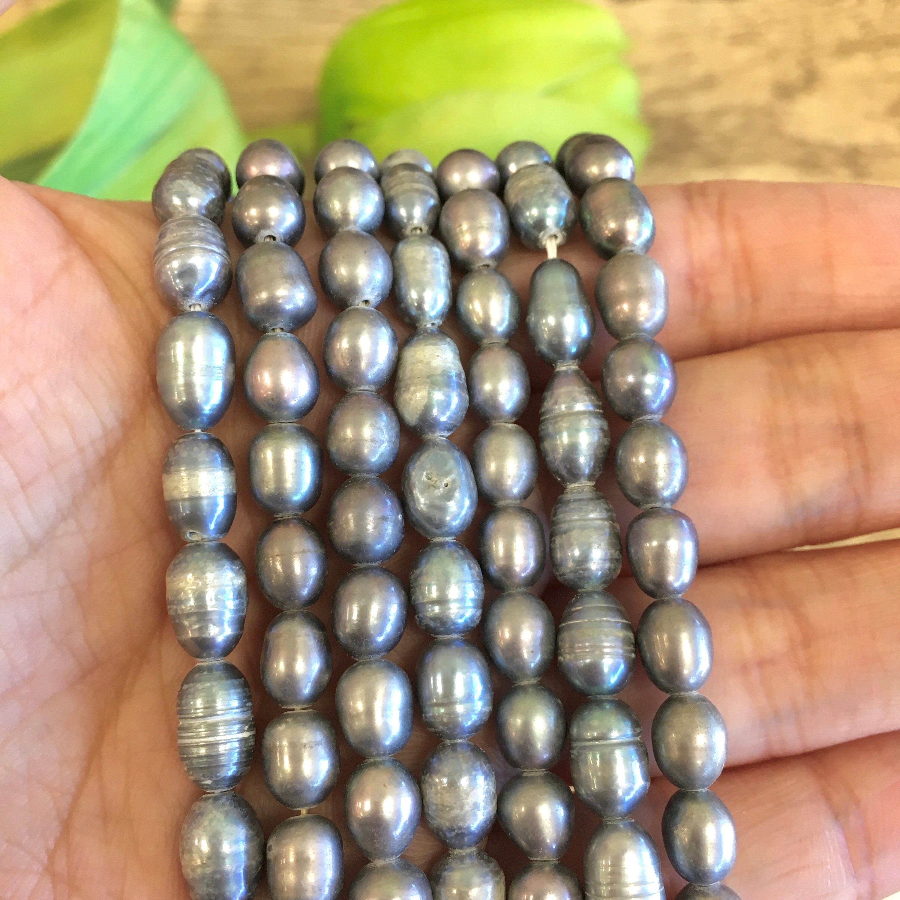  Light Grey Rice Pearls | Bellaire Wholesale