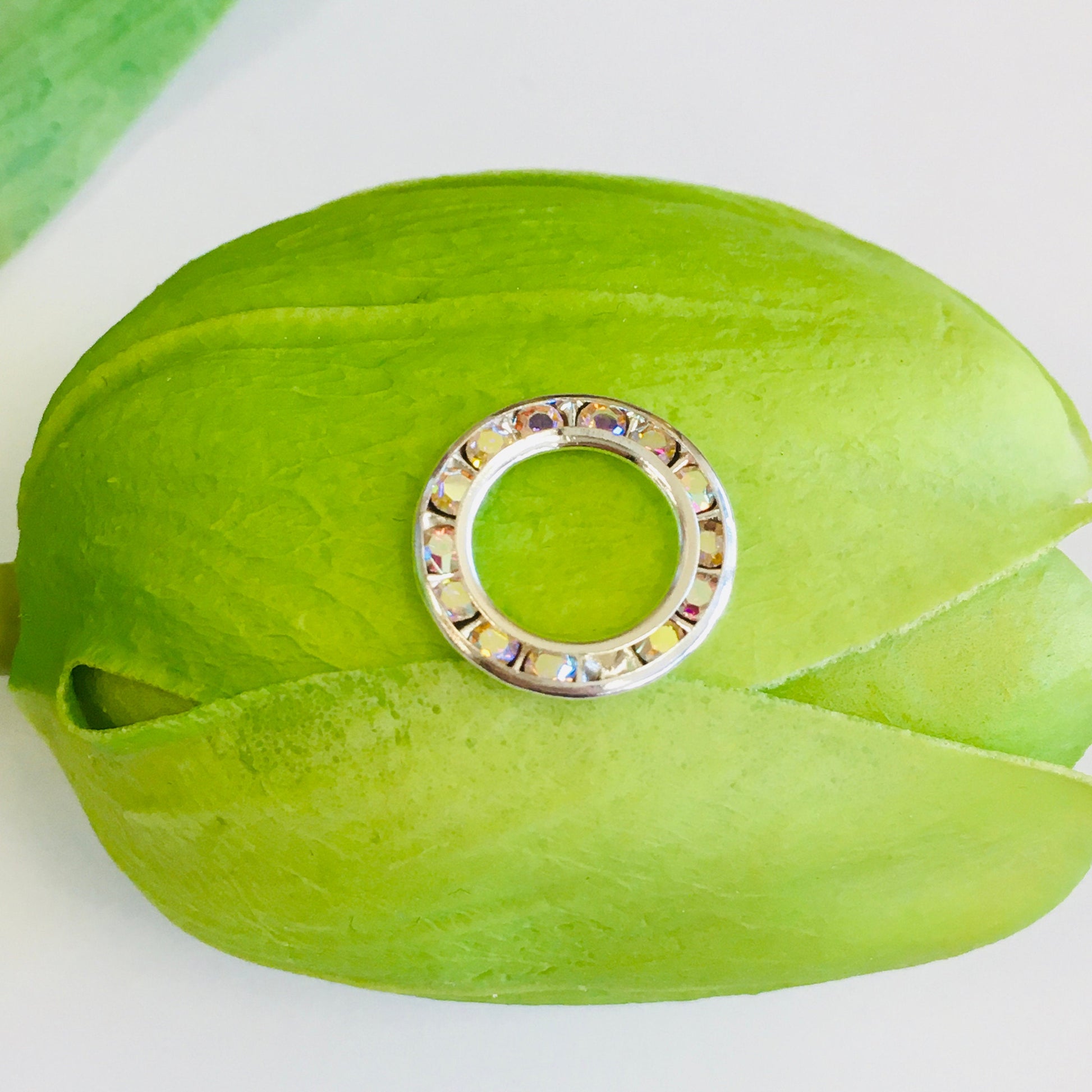 Flat Spacer Beads with AB rhinestones | Bellaire Wholesale
