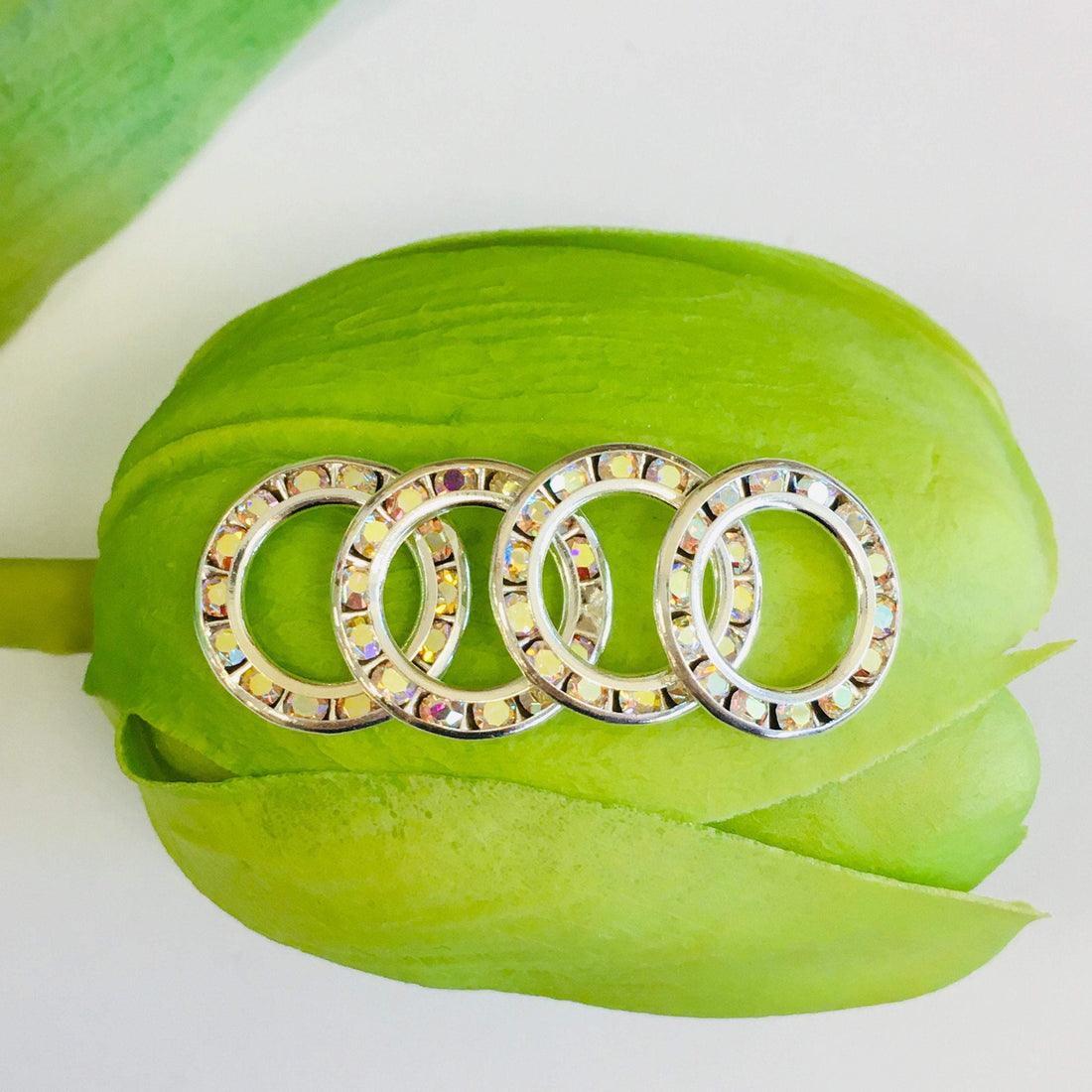 Flat Spacer Beads with AB rhinestones | Bellaire Wholesale