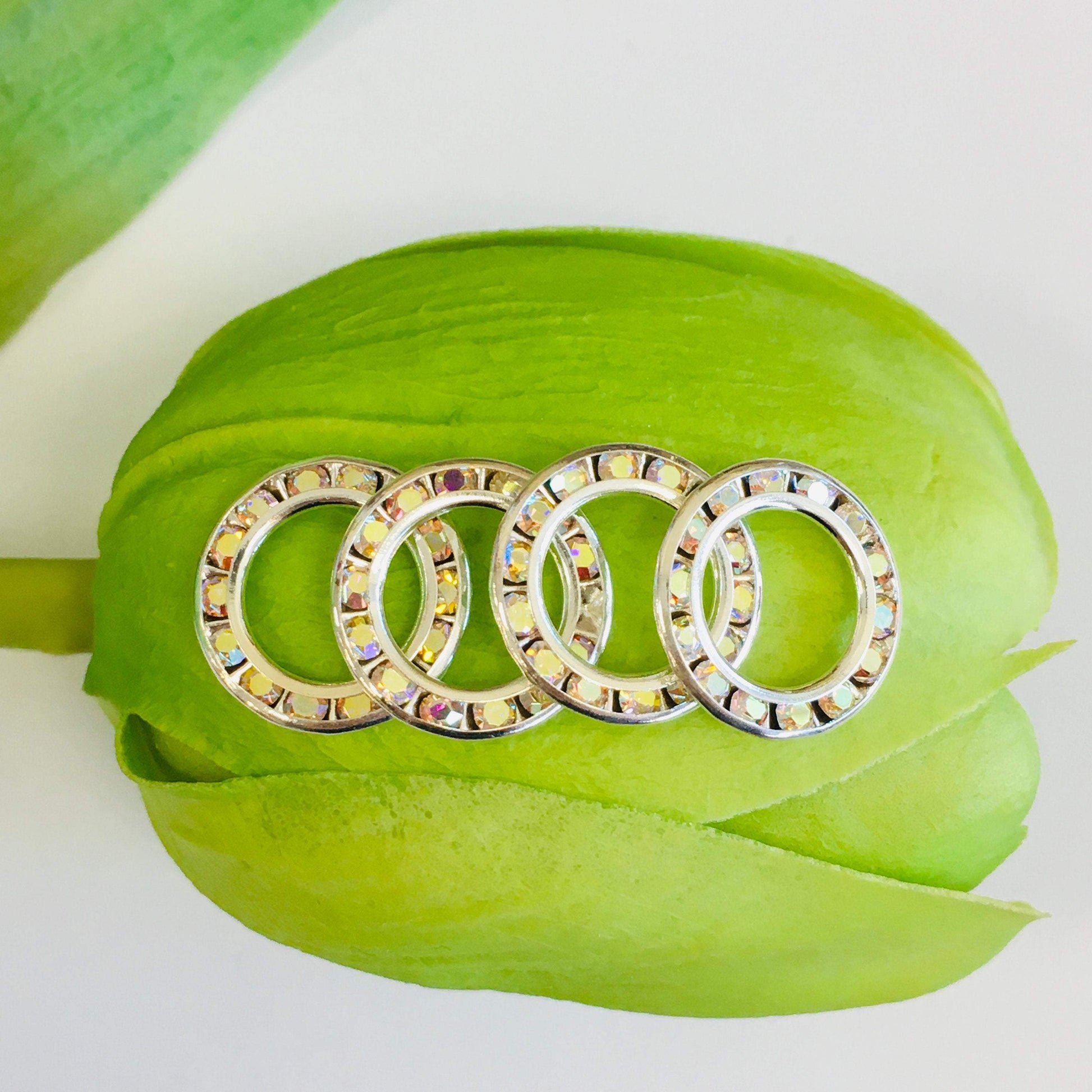 Flat Spacer Beads with AB rhinestones | Bellaire Wholesale